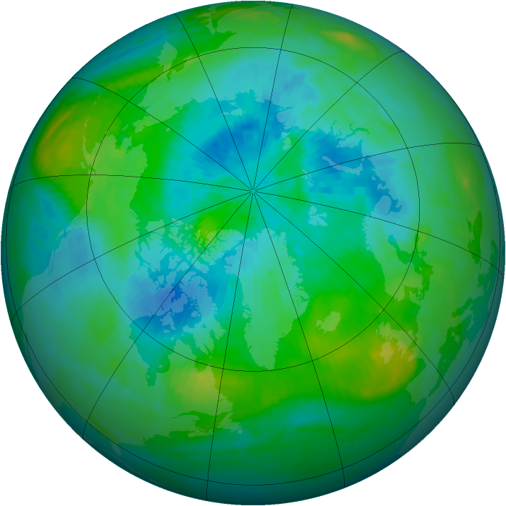 Arctic ozone map for 01 September 1988
